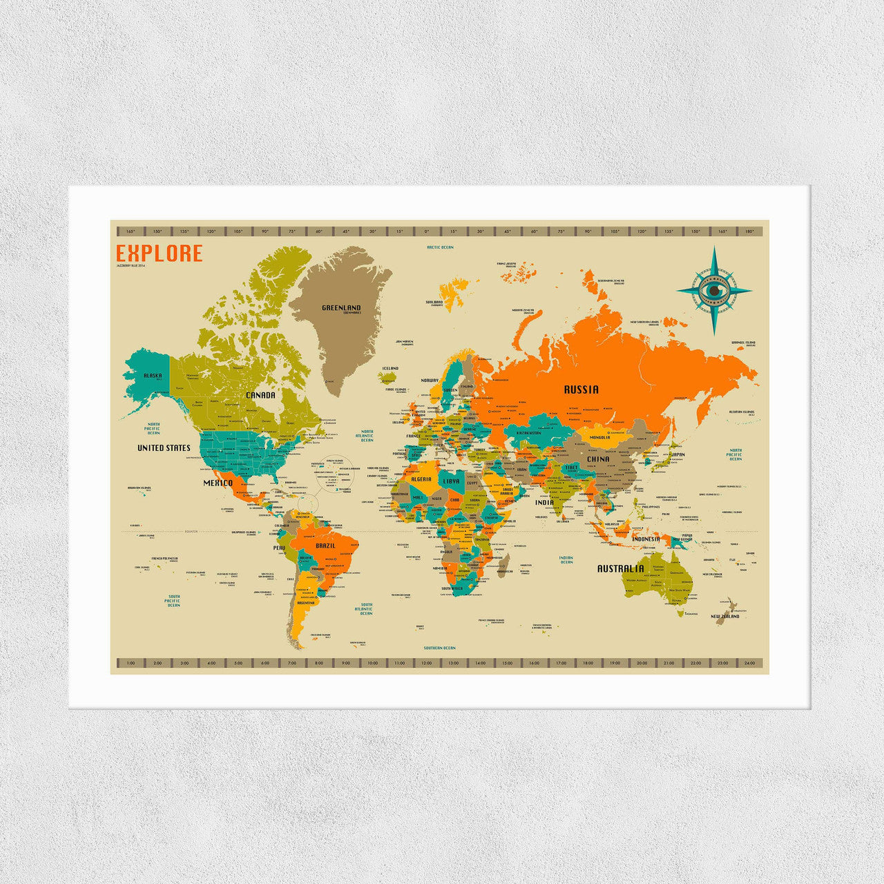 World Map A3 Print