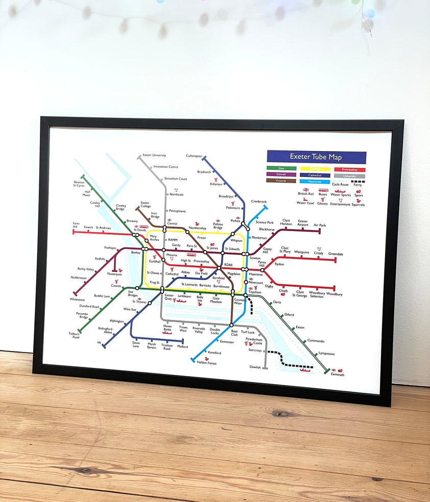 Exeter Tube Map Print